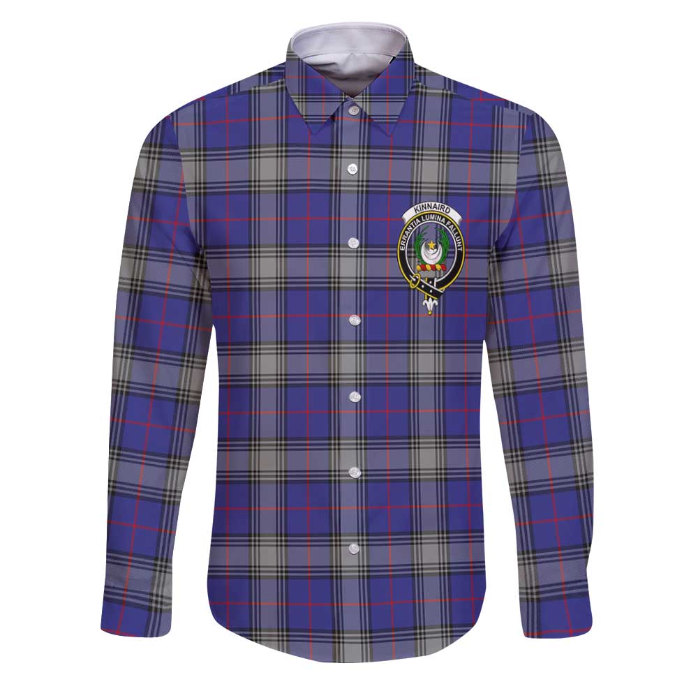 Clan Kinnaird Tartan Long Sleeve Button Shirt Crest And Plaid Basic Style