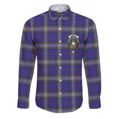 Clan Kinnaird Tartan Long Sleeve Button Shirt Crest And Plaid Basic Style