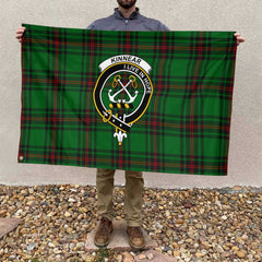 Clan Kinnear Tartan Flag Crest And Plaid Basic Style