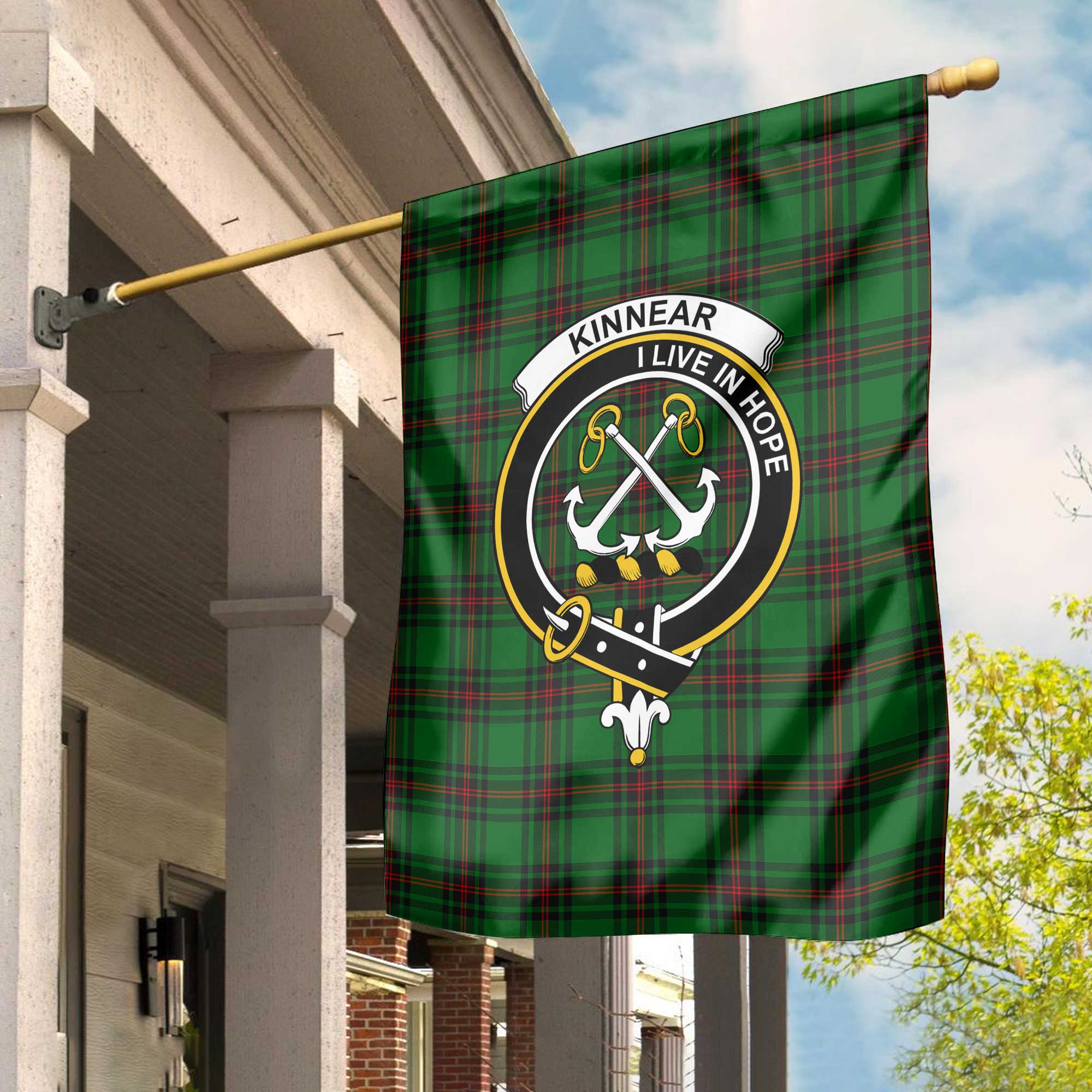Clan Kinnear Tartan Garden Flag Crest And Plaid Basic Style