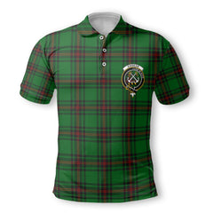 Clan Kinnear Tartan Golf Men Polo Shirt Crest And Plaid Basic Style