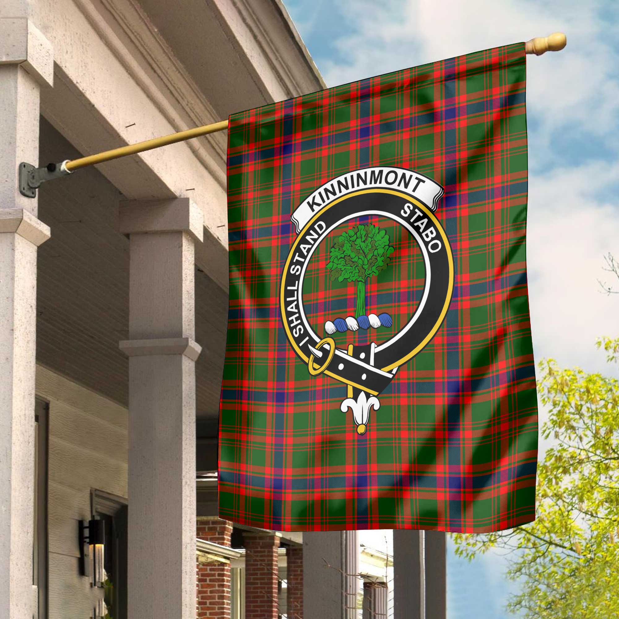 Clan Kinninmont Tartan Garden Flag Crest And Plaid Basic Style