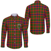Clan Kinninmont Tartan Long Sleeve Button Shirt Crest And Plaid Basic Style