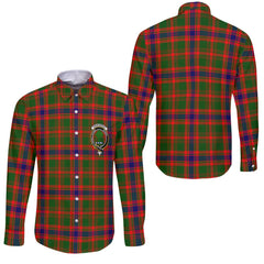 Clan Kinninmont Tartan Long Sleeve Button Shirt Crest And Plaid Basic Style