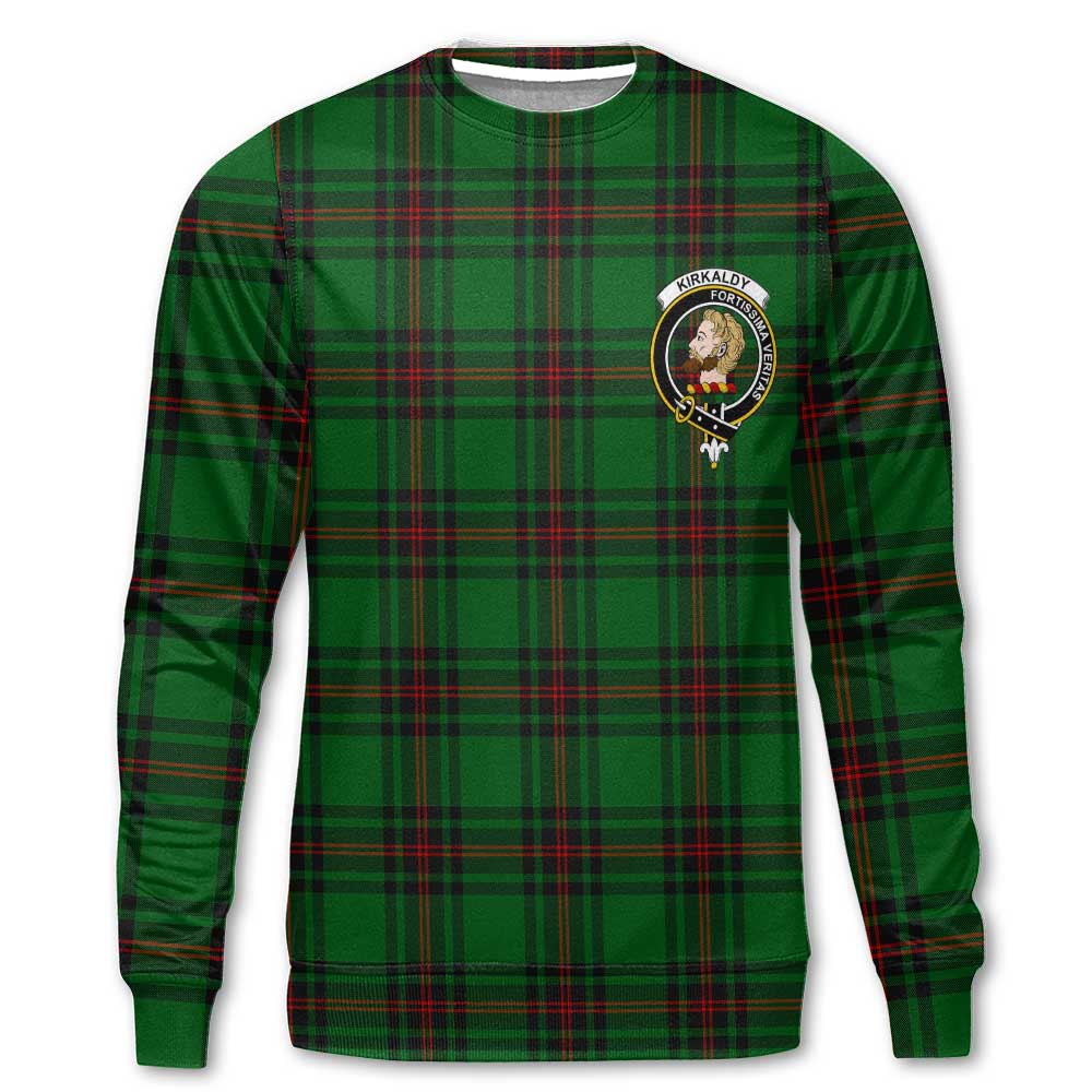 Clan Kirkaldy Tartan Women Sweatshirt Crest And Plaid Basic Style
