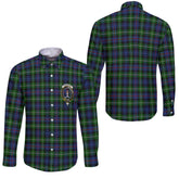 Clan Kirkpatrick Tartan Long Sleeve Button Shirt Crest And Plaid Basic Style