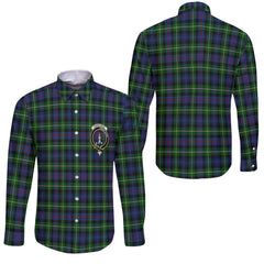Clan Kirkpatrick Tartan Long Sleeve Button Shirt Crest And Plaid Basic Style