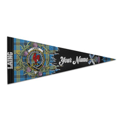 Clan Laing Tartan Felt Pennant Crest And Plaid Basic Style