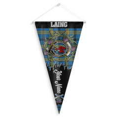 Clan Laing Tartan Felt Pennant Crest And Plaid Basic Style