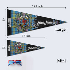 Clan Laing Tartan Felt Pennant Crest And Plaid Basic Style