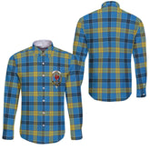 Clan Laing Tartan Long Sleeve Button Shirt Crest And Plaid Basic Style