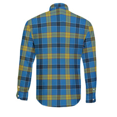 Clan Laing Tartan Long Sleeve Button Shirt Crest And Plaid Basic Style