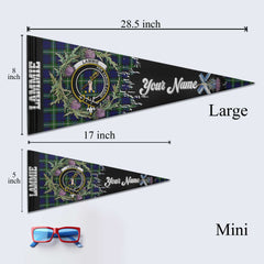 Clan Lammie Tartan Felt Pennant Crest And Plaid Basic Style