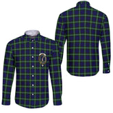 Clan Lammie Tartan Long Sleeve Button Shirt Crest And Plaid Basic Style