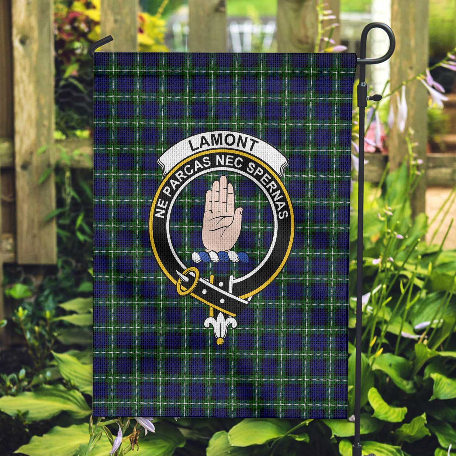 Clan Lamont Tartan Garden Flag Crest And Plaid Basic Style