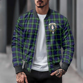 Clan Lamont Tartan Men Bomber Jacket Crest And Plaid Basic Style