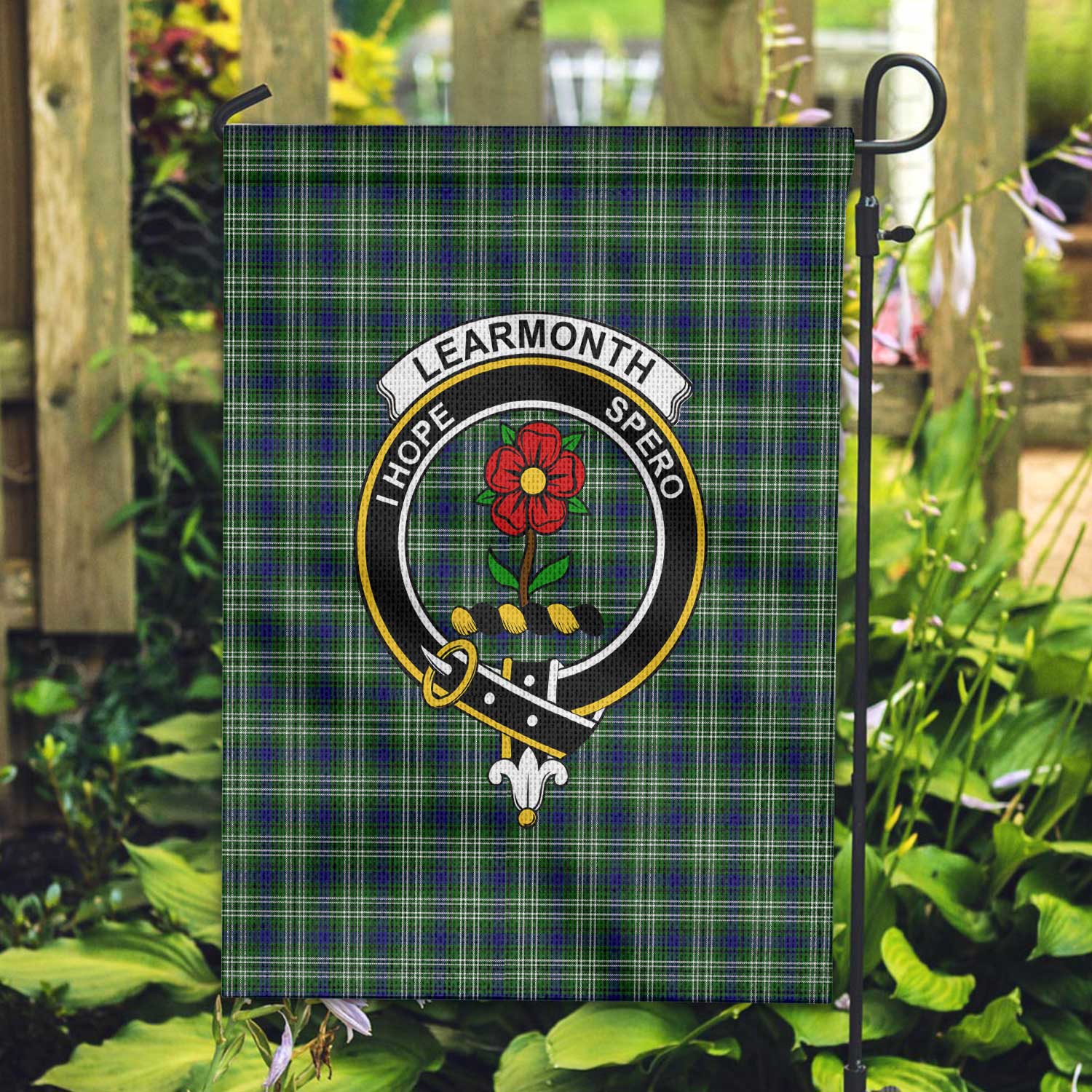 Clan Learmonth Tartan Garden Flag Crest And Plaid Basic Style