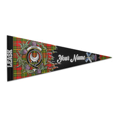 Clan Leask Tartan Felt Pennant Crest And Plaid Basic Style