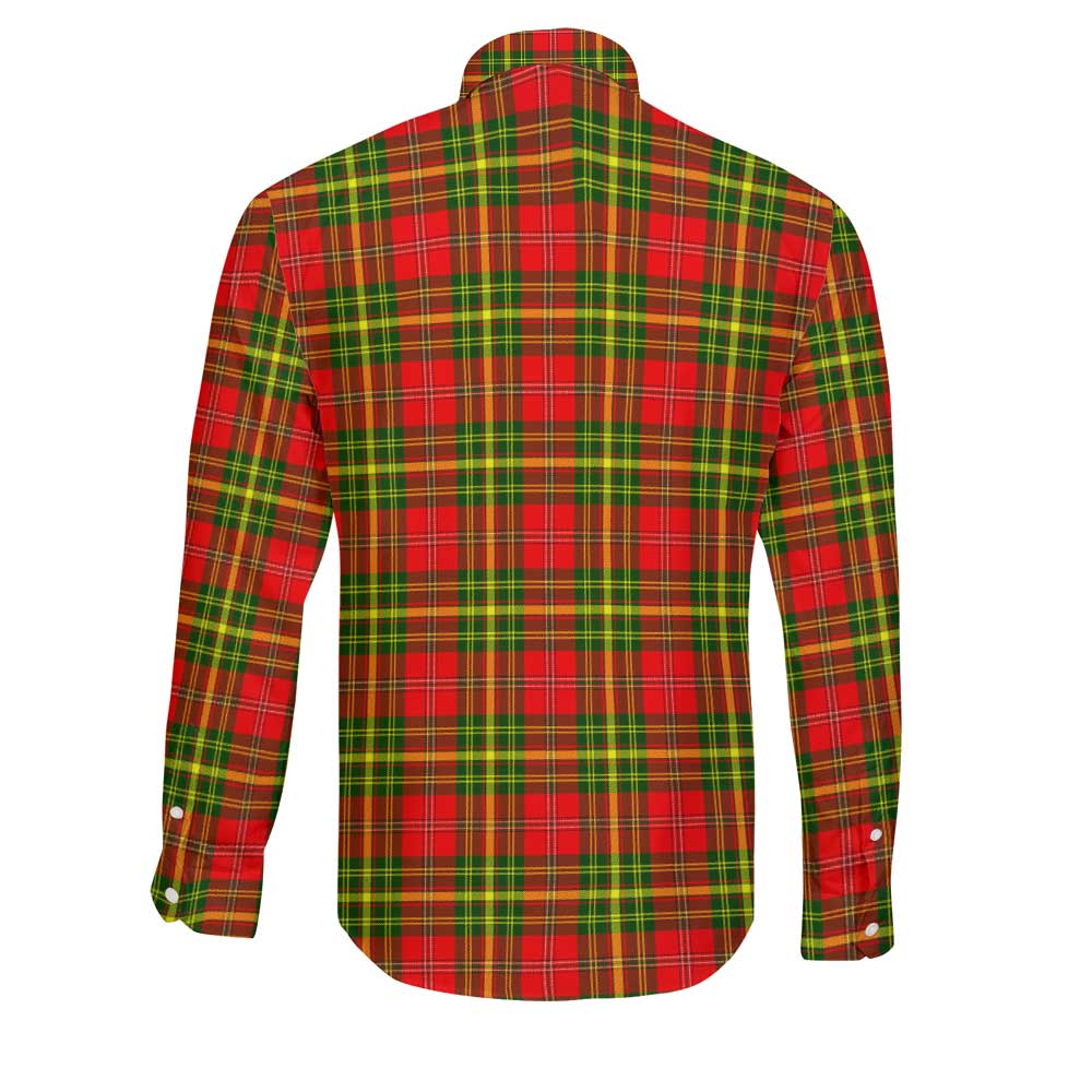 Clan Leask Tartan Long Sleeve Button Shirt Crest And Plaid Basic Style