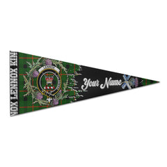 Clan Lennox Lennox Kincaid Tartan Felt Pennant Crest And Plaid Basic Style