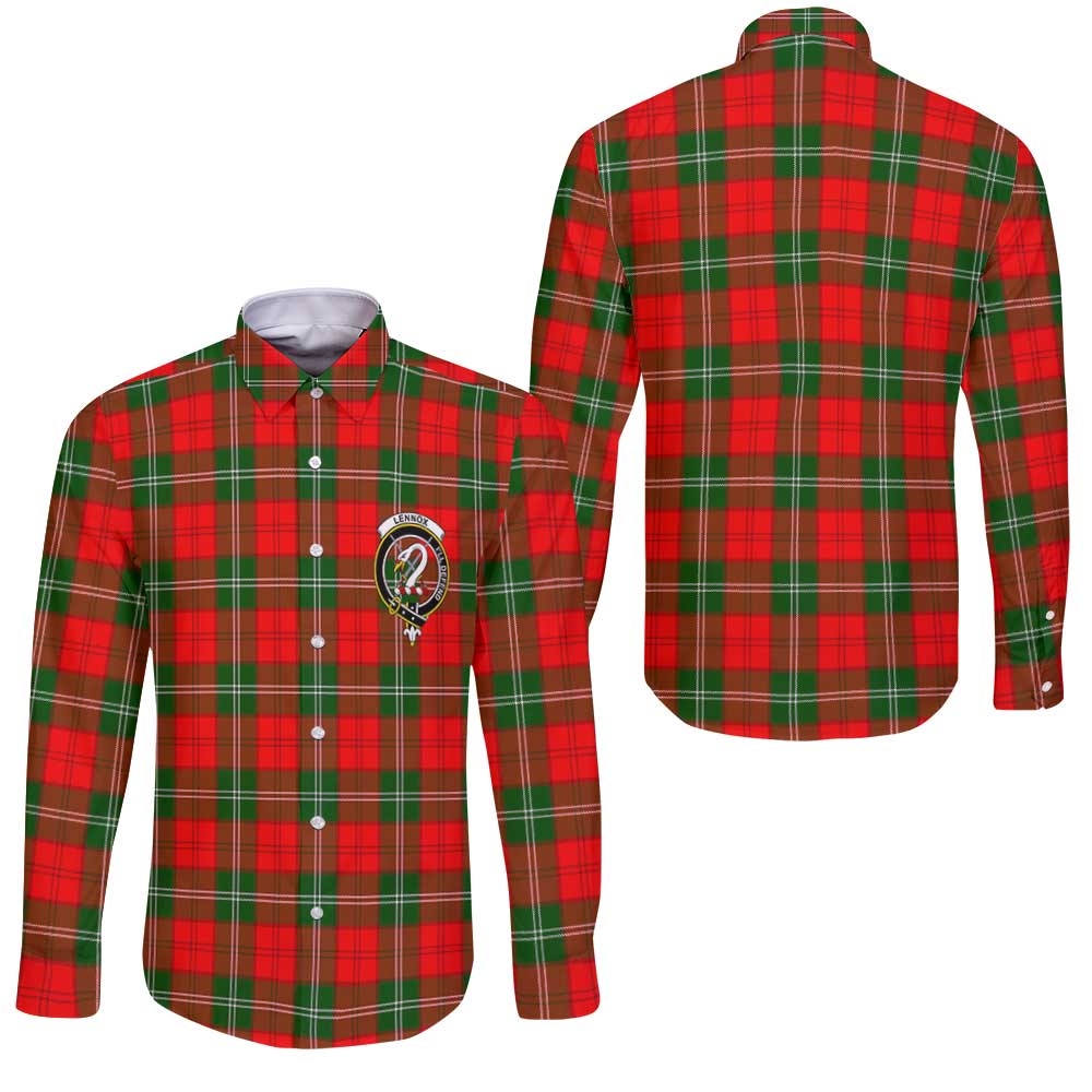Clan Lennox Lennox Kincaid Tartan Long Sleeve Button Shirt Crest And Plaid Basic Style