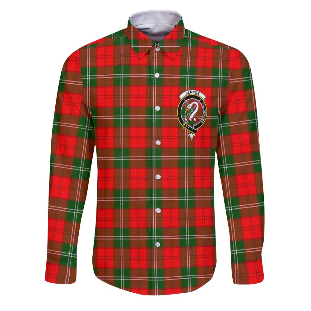 Clan Lennox Lennox Kincaid Tartan Long Sleeve Button Shirt Crest And Plaid Basic Style