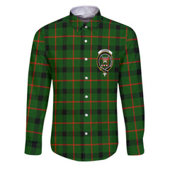 Clan Lennox Tartan Long Sleeve Button Shirt Crest And Plaid Basic Style