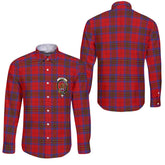 Clan Leslie Tartan Long Sleeve Button Shirt Crest And Plaid Basic Style