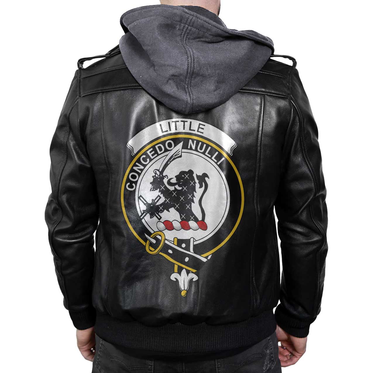 Clan Little Tartan Zip Leather Jacket Crest And Plaid Basic Style