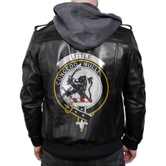 Clan Little Tartan Zip Leather Jacket Crest And Plaid Basic Style