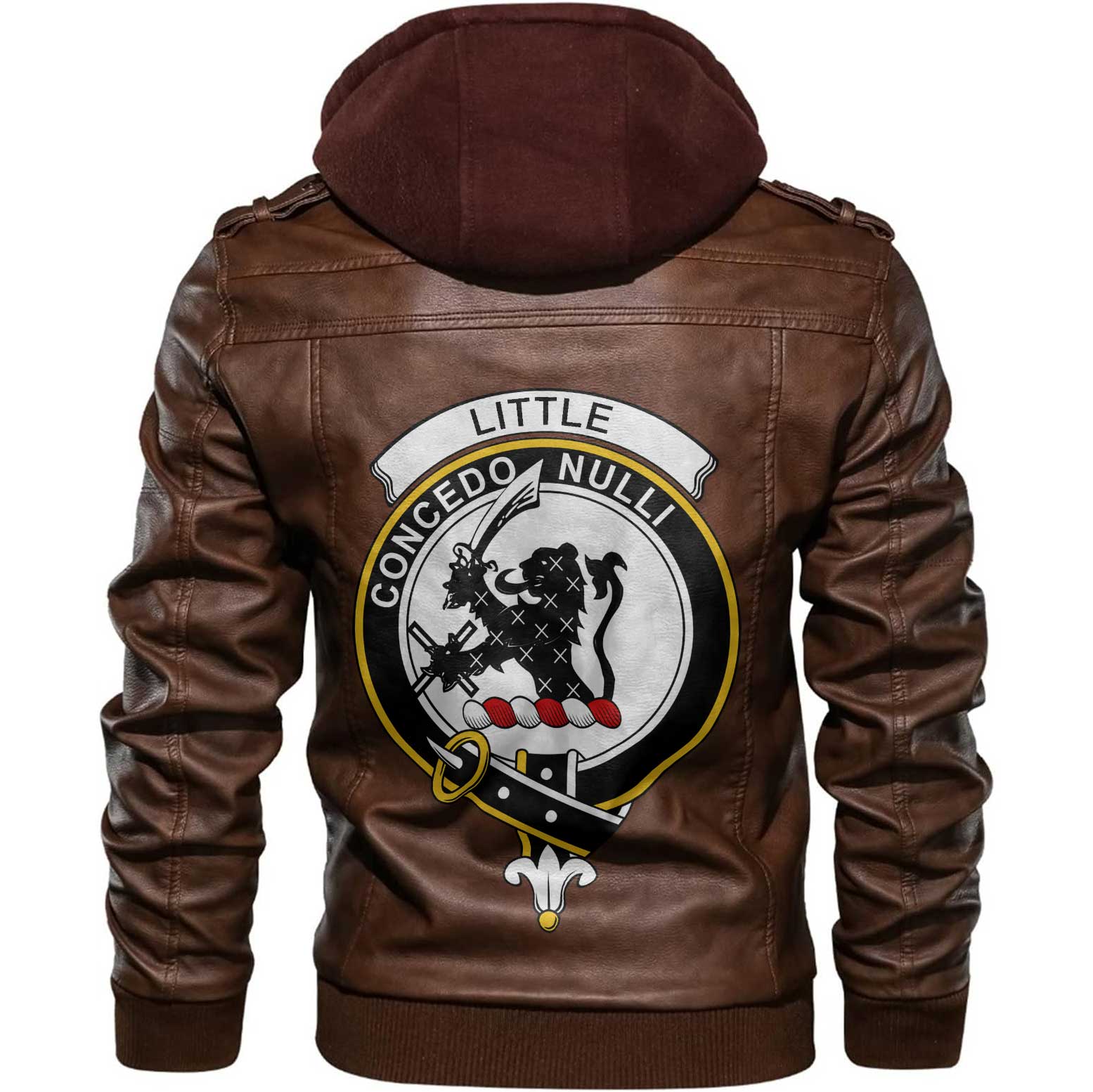 Clan Little Tartan Zip Leather Jacket Crest And Plaid Basic Style
