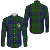 Clan Lockhart Tartan Long Sleeve Button Shirt Crest And Plaid Basic Style