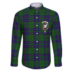 Clan Lockhart Tartan Long Sleeve Button Shirt Crest And Plaid Basic Style