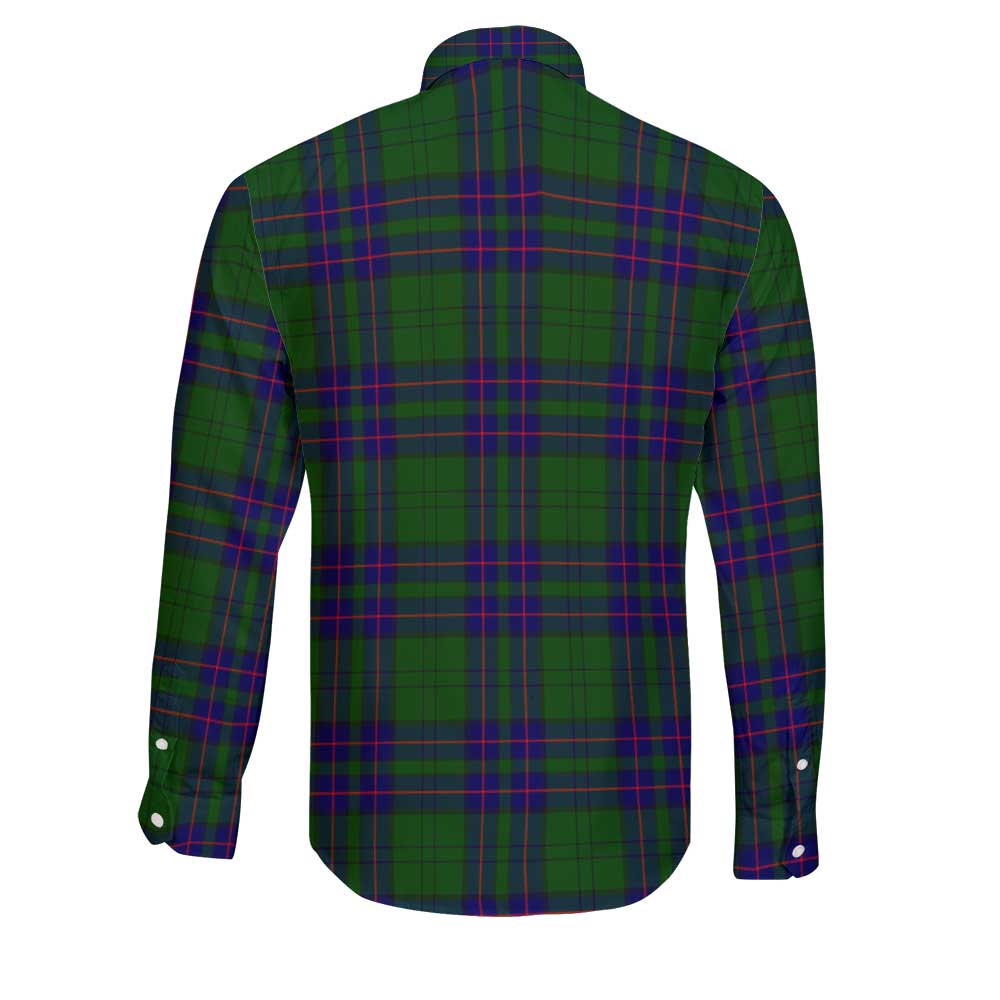 Clan Lockhart Tartan Long Sleeve Button Shirt Crest And Plaid Basic Style