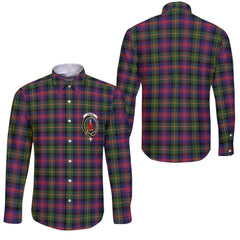 Clan Logan Tartan Long Sleeve Button Shirt Crest And Plaid Basic Style