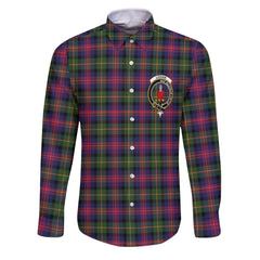 Clan Logan Tartan Long Sleeve Button Shirt Crest And Plaid Basic Style
