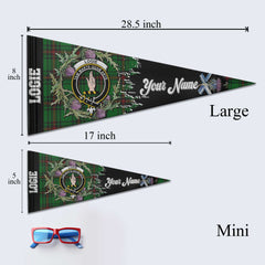 Clan Logie Tartan Felt Pennant Crest And Plaid Basic Style