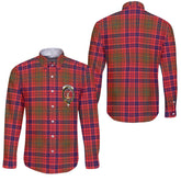 Clan Lumsden Tartan Long Sleeve Button Shirt Crest And Plaid Basic Style