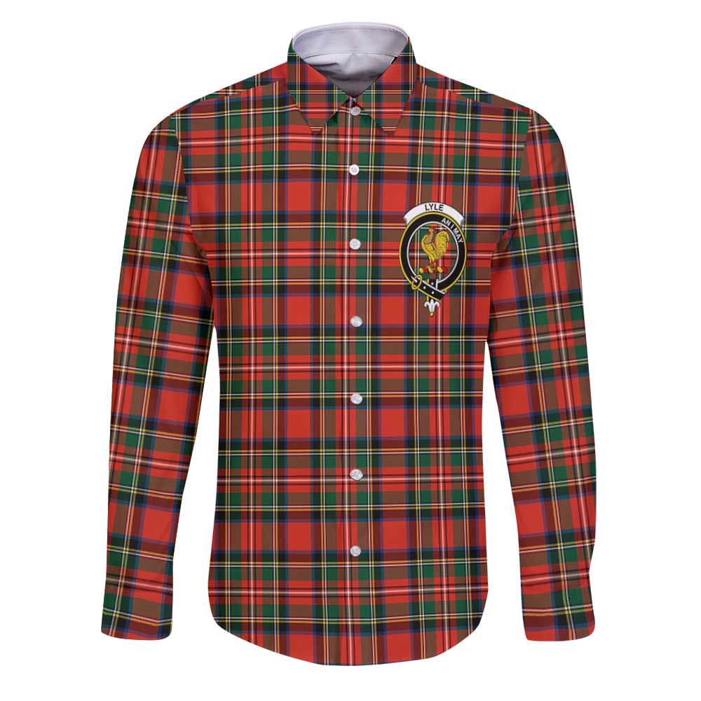 Clan Lyle Tartan Long Sleeve Button Shirt Crest And Plaid Basic Style