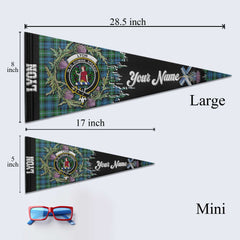 Clan Lyon Tartan Felt Pennant Crest And Plaid Basic Style