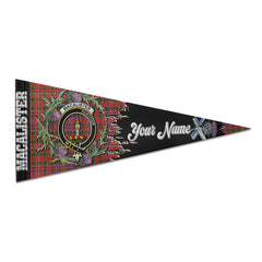 Clan Macalister Tartan Felt Pennant Crest And Plaid Basic Style