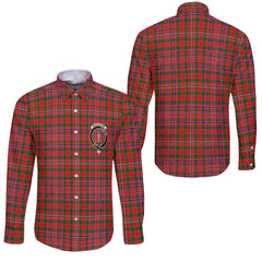 Clan Macalister Tartan Long Sleeve Button Shirt Crest And Plaid Basic Style