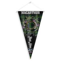 Clan Macarthur Tartan Felt Pennant Crest And Plaid Basic Style