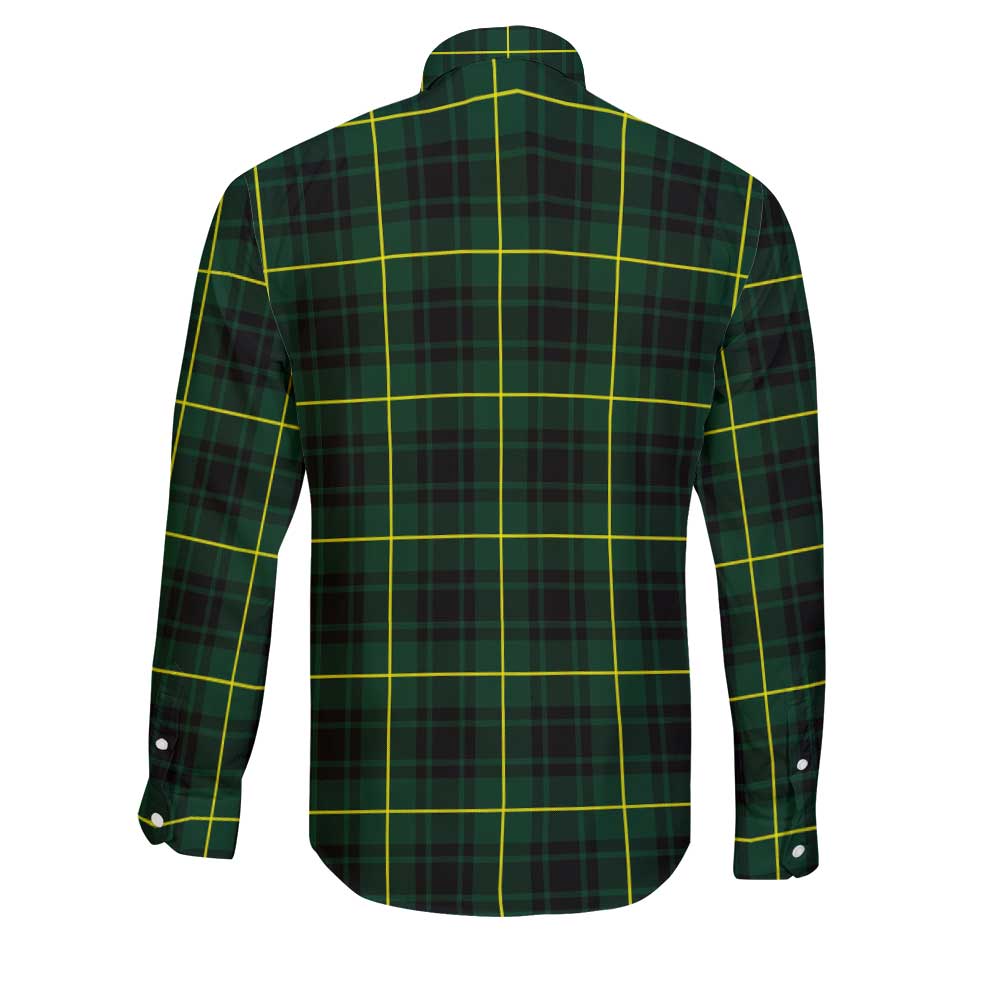 Clan Macarthur Tartan Long Sleeve Button Shirt Crest And Plaid Basic Style