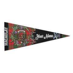 Clan Macaulay Tartan Felt Pennant Crest And Plaid Basic Style