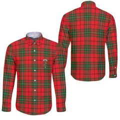 Clan Macaulay Tartan Long Sleeve Button Shirt Crest And Plaid Basic Style