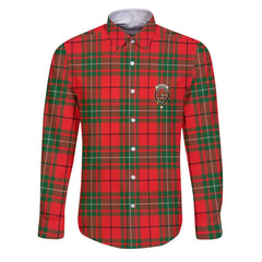 Clan Macaulay Tartan Long Sleeve Button Shirt Crest And Plaid Basic Style