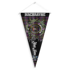 Clan Macbrayne Tartan Felt Pennant Crest And Plaid Basic Style