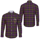 Clan Macbrayne Tartan Long Sleeve Button Shirt Crest And Plaid Basic Style