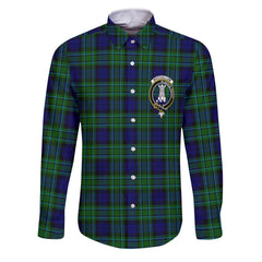 Clan Maccallum Tartan Long Sleeve Button Shirt Crest And Plaid Basic Style